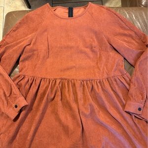 Burnt orange corduroy LS dress. Brand new. Shein. Sz XL